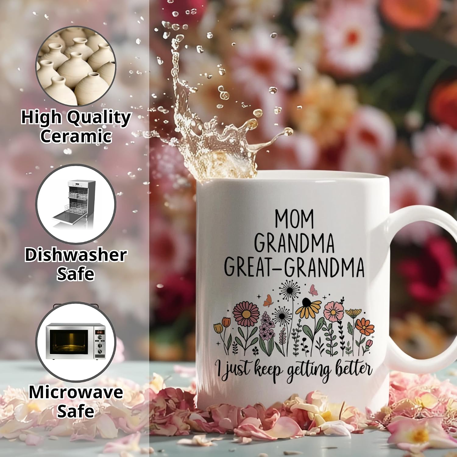 Promoted To Great Grandma Mug 11oz, Great-Grandma Pregnancy Announcement Gifts, Christmas gift, Mothers Day Present for Great-Grandmas, Great Grandmother Gift, Great-Grandmas To Be Cup
