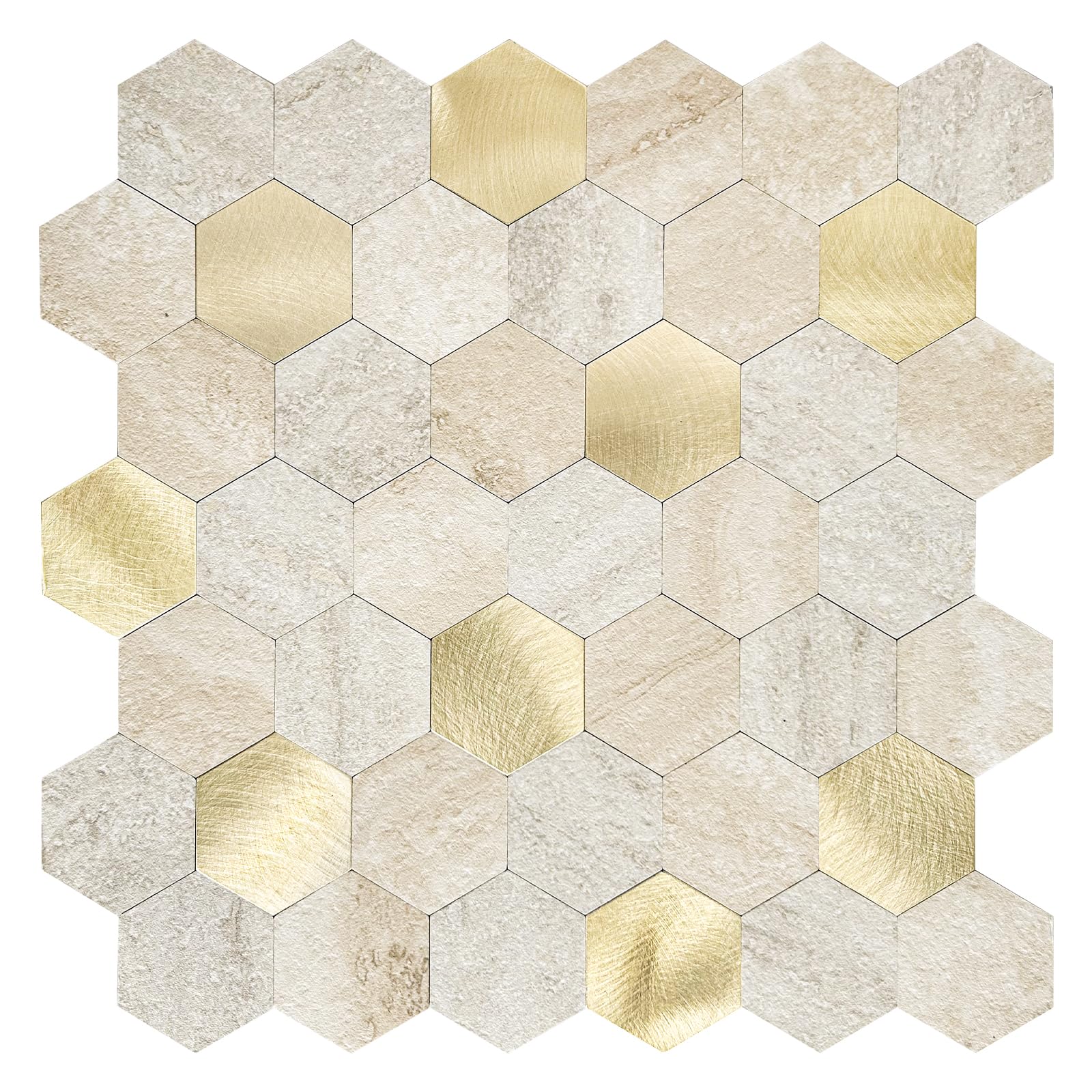 Azulejos Metálicos Adhesivos, Azulejos Autoadhesivos de 4mm de Grosor para Salpicadero con Despegar y Pegar de Metal Cepillado, 10 Hojas/Paquete