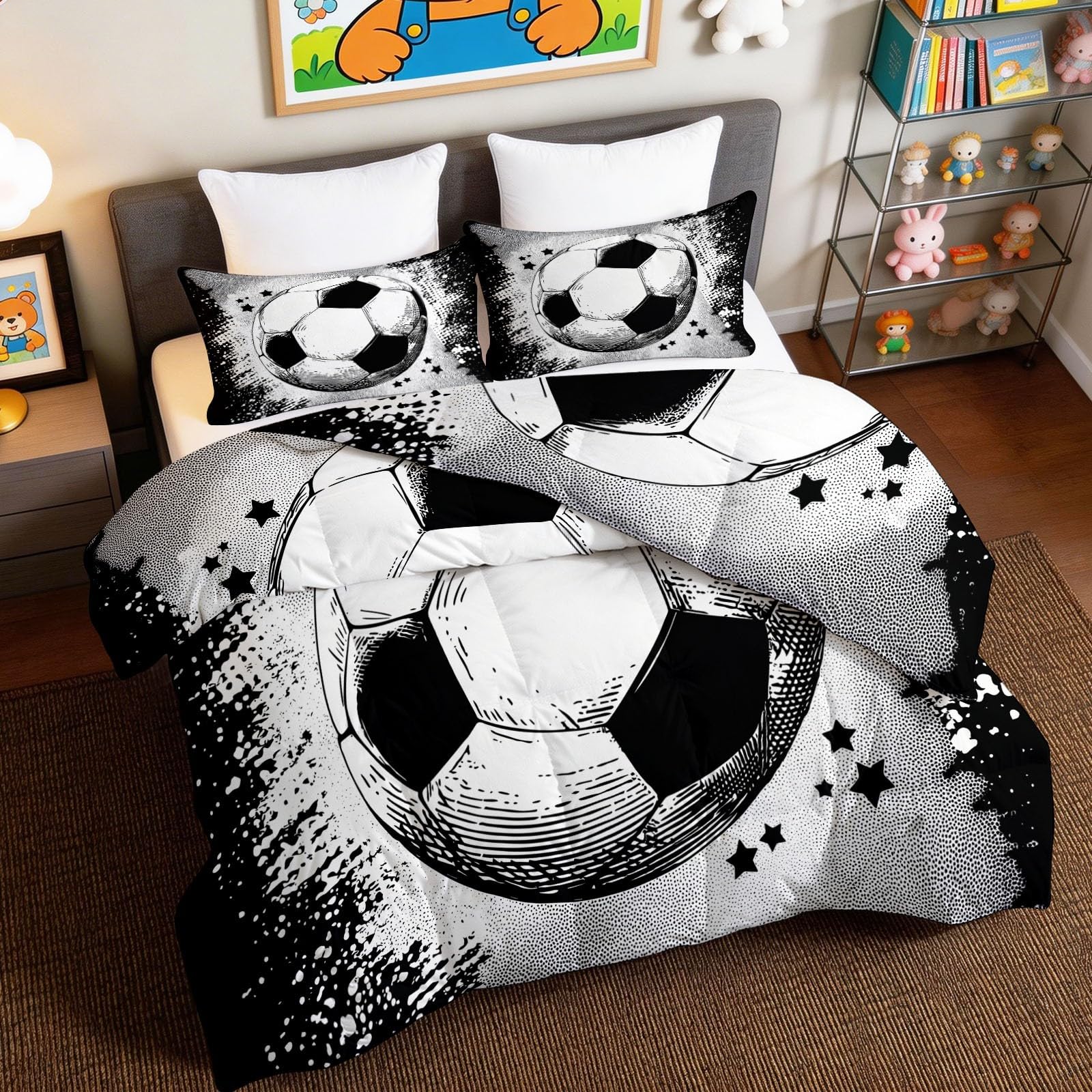 Edredón de fútbol 155x220 cm lavable que soluciona las noches frías de tus hijos