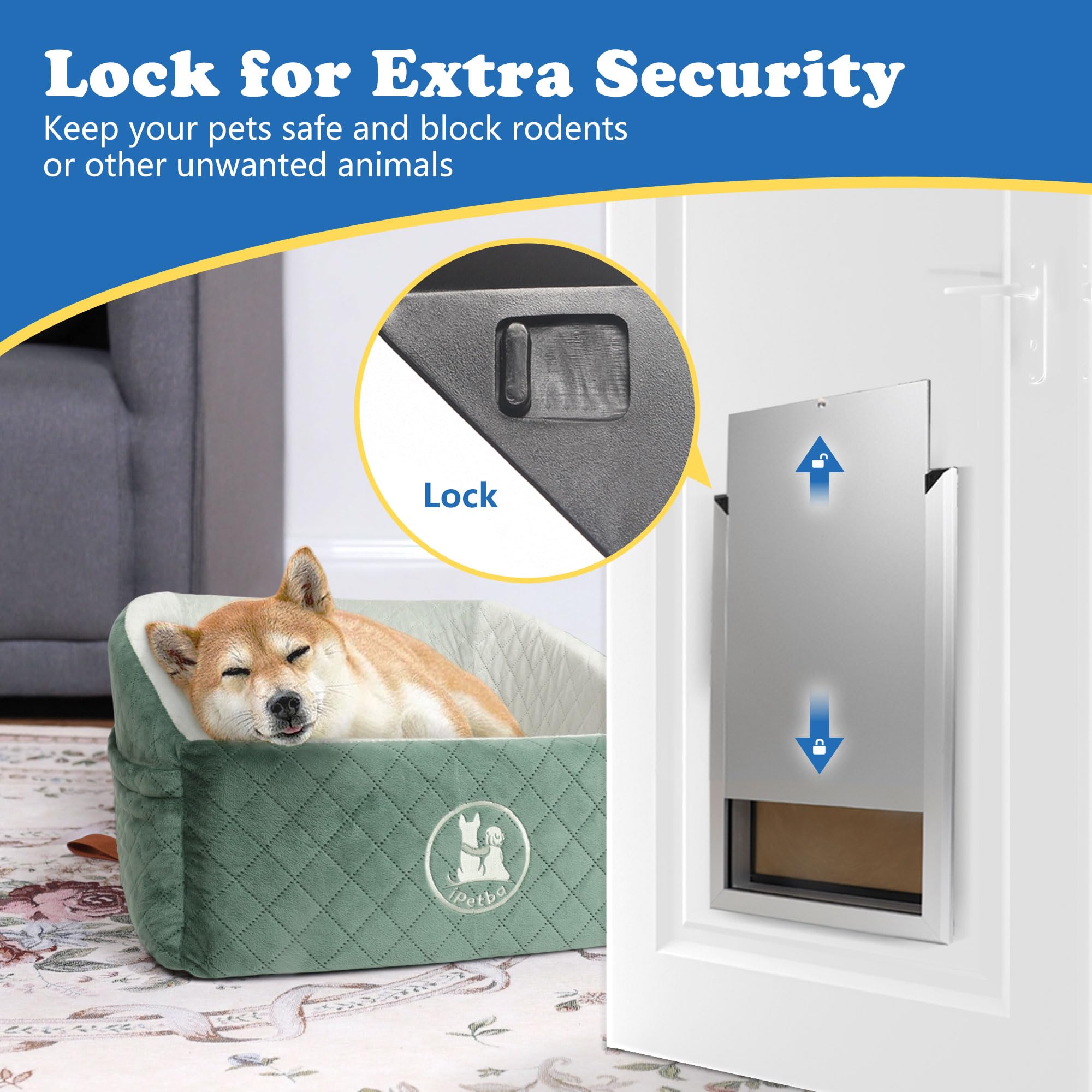 Gattaiola per Cani taglia Media – Aluminio, Bloqueable para Seguridad, Fácil Entrada & Salida, Resistente a Condiciones Climáticas Extremas, Hasta 50 kg
