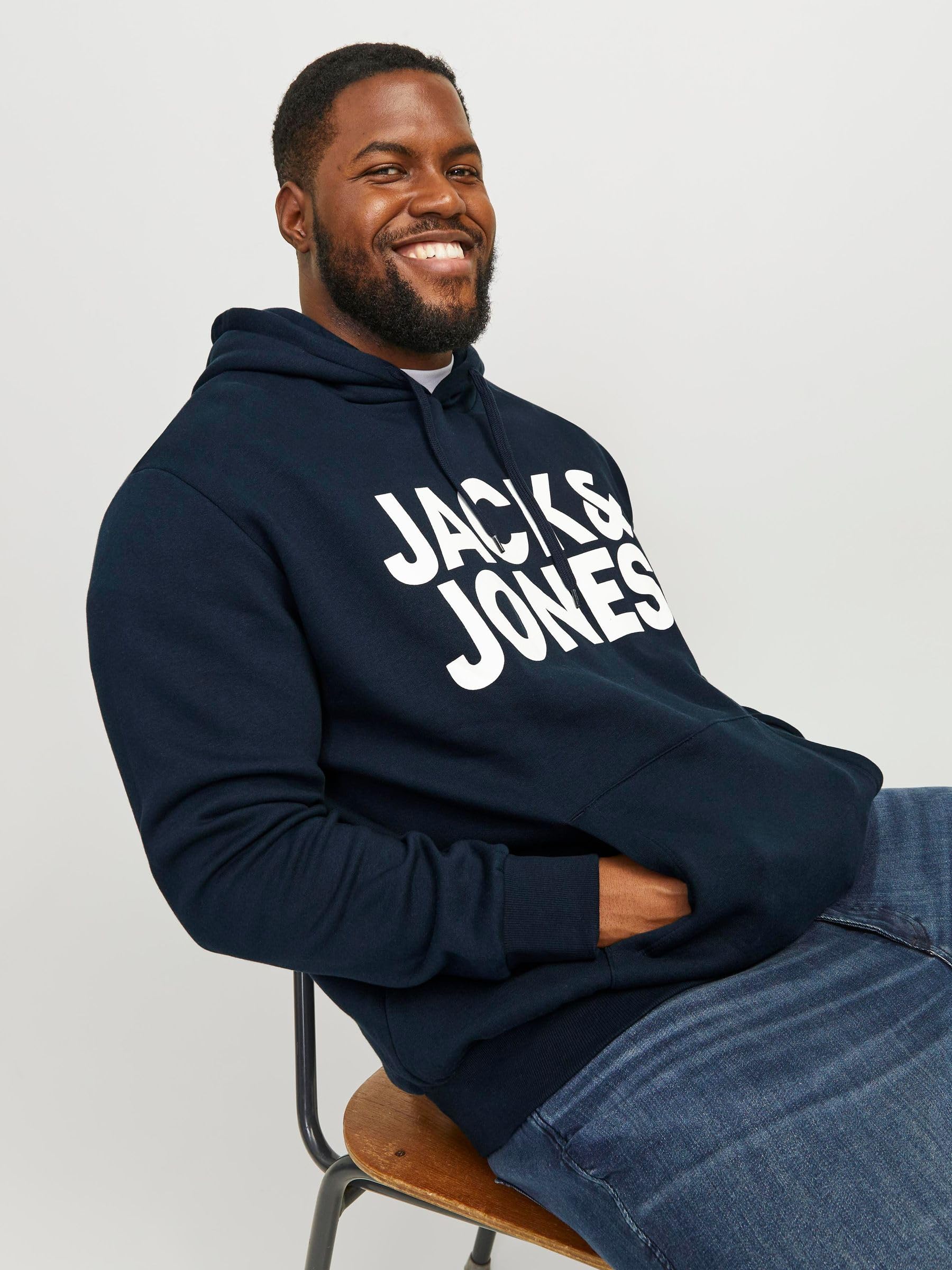 JACK & JONES Felpa con Cappuccio Maglione Copricapo Basic Taglie Grandi