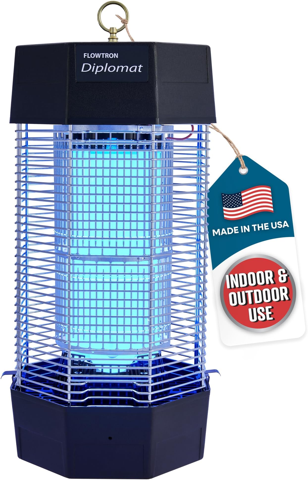 - Flowtron Indoor/Outdoor Fly Control, 2000 sq.ft Indoor & 2 Acre Outdoor Insect Control with Dual Lure Method, 120W UV Light & Fly Sex Lure/Octenol for Flies and Mosquitoes, UL Certified