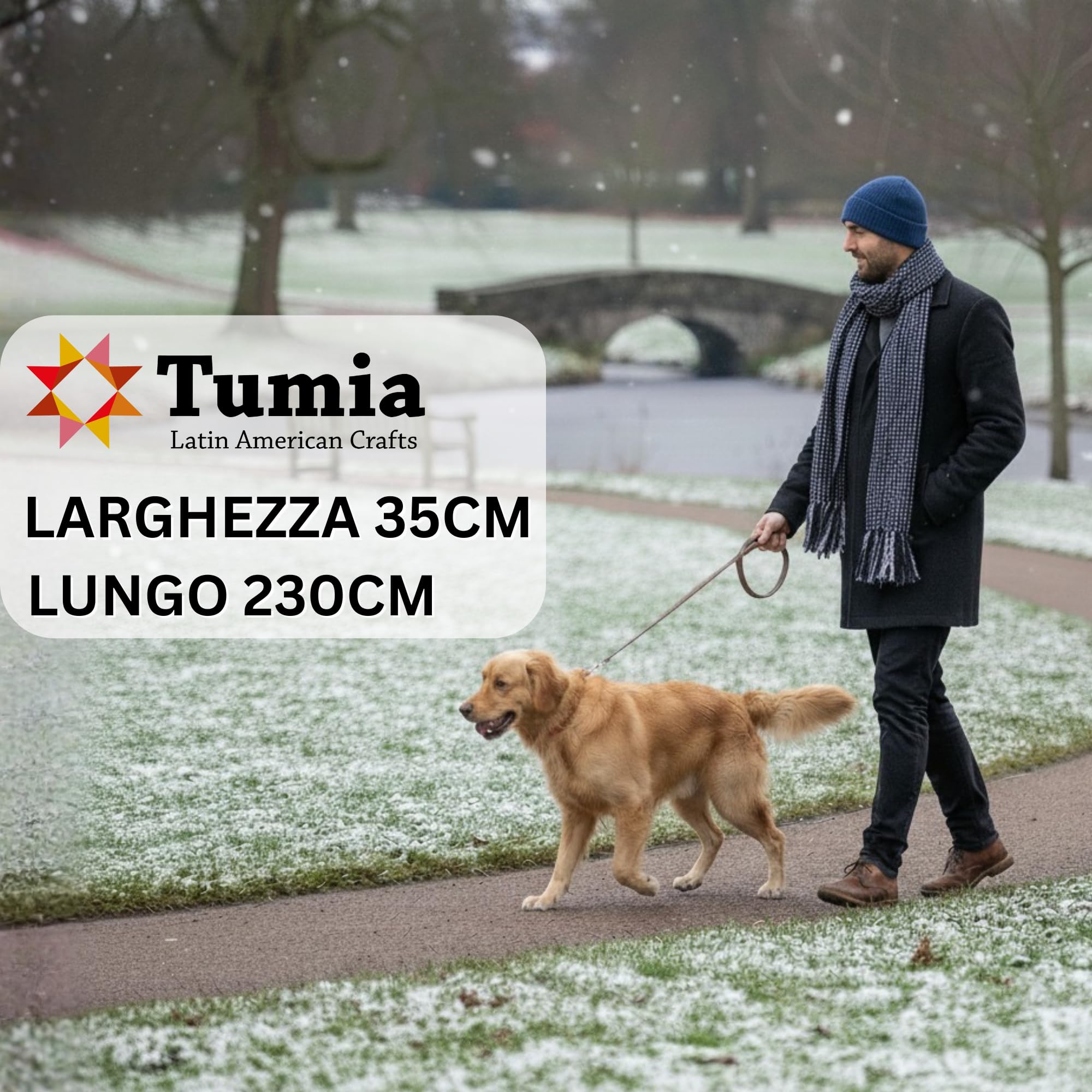 Tumia LAC Sciarpa Lana 100% Uomo Donna Invernale, Sciarpa calda morbida a Mano 230 cm
