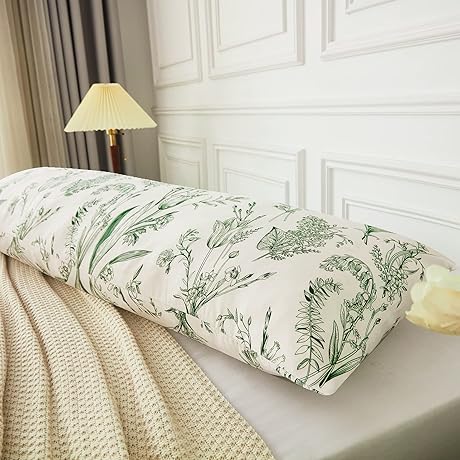 Green Floral Body Pillow Cover: A Touch of Nature's Comfort