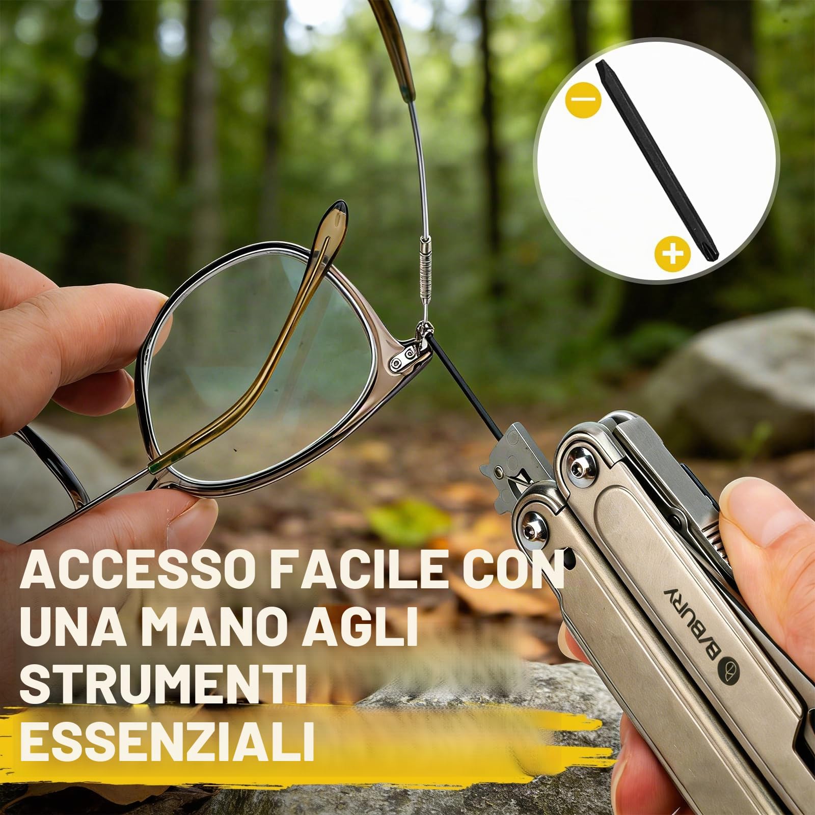 BIBURY Pinza Multiuso, Idee Regalo Uomo, Multitool Gadget Utili, Idee Regalo Natale Uomo, Campeggio Accessori, Regali Natale Anniversario Compleanno per Lui