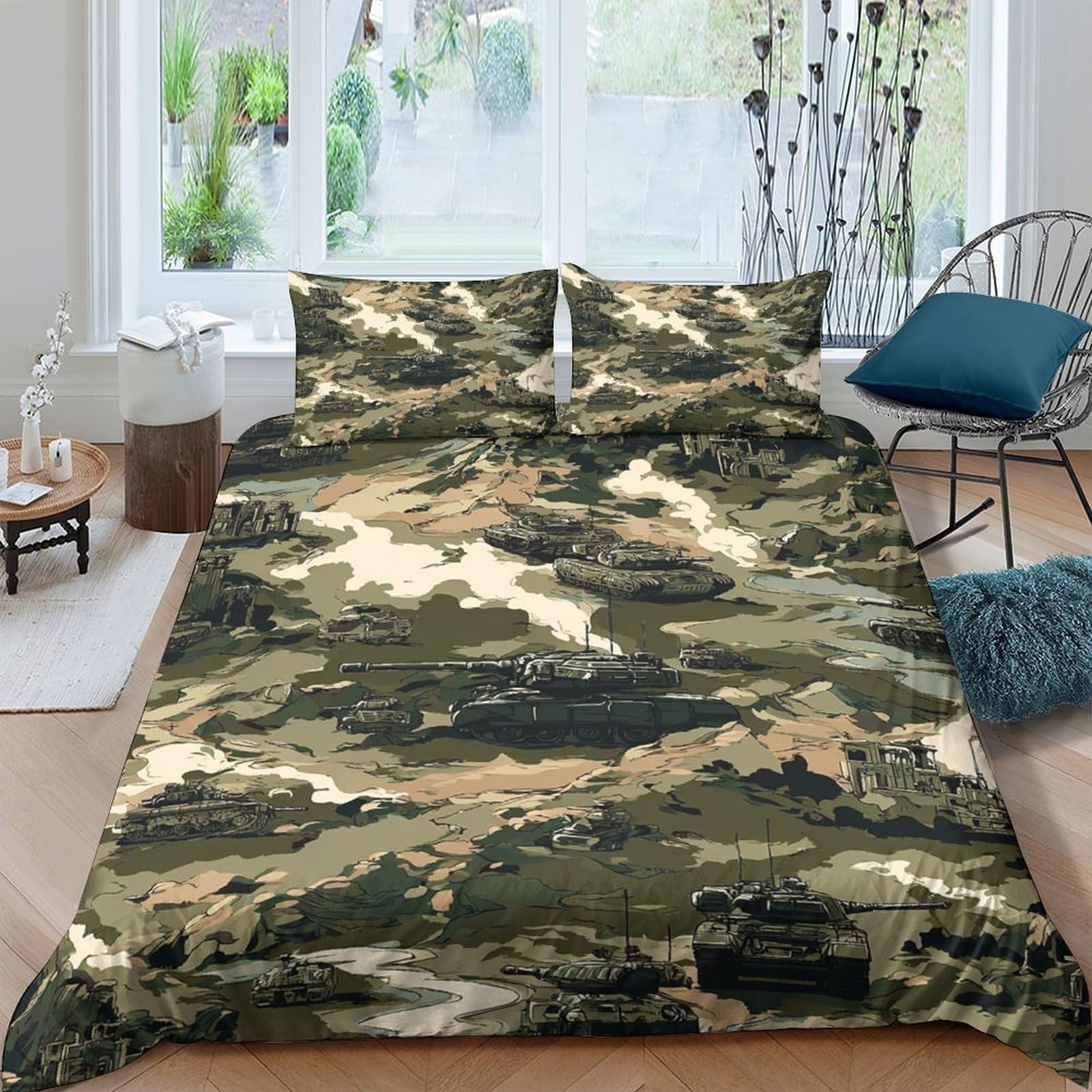 Ctjqhvkz Style-10 3D Printed Camouflage Forest Fitted Sheet Microfiber Soft Non-Slip Mattress Cover For Bedroom Dorm Apartment Decor Single（135X200cm）