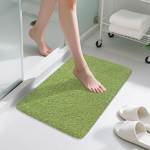 Miniatura 15 de Alfombras de Baño Antideslizantes 24"x16", Alfombrillas de Baño Absorbentes de Secado Rápido, Alfombras de Baño de Microfibra Shaggy, Felpa Extra