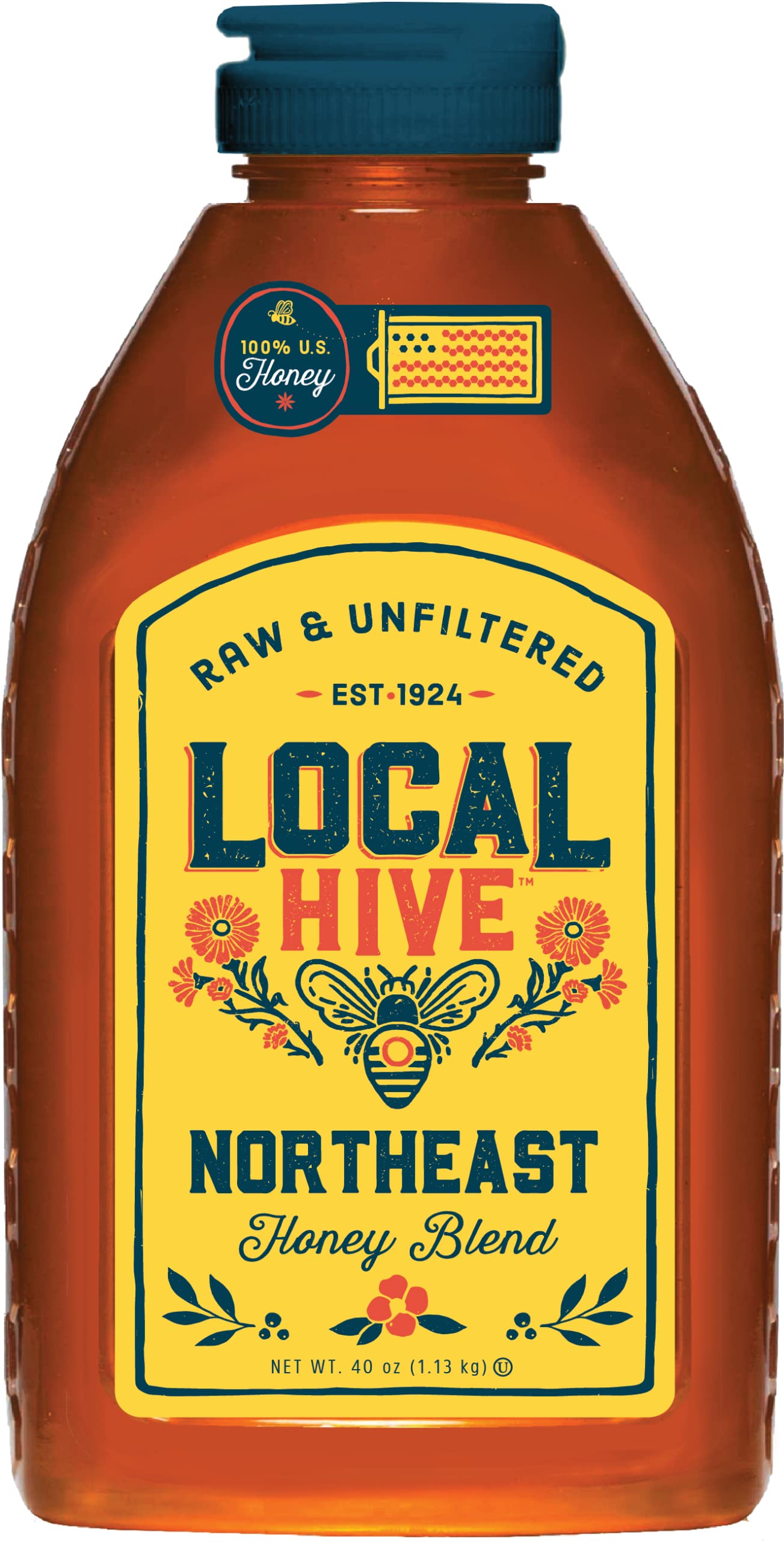 Local Hive, Raw and Unfiltered Honey, 100% U.S. Northeast Blend, 40oz