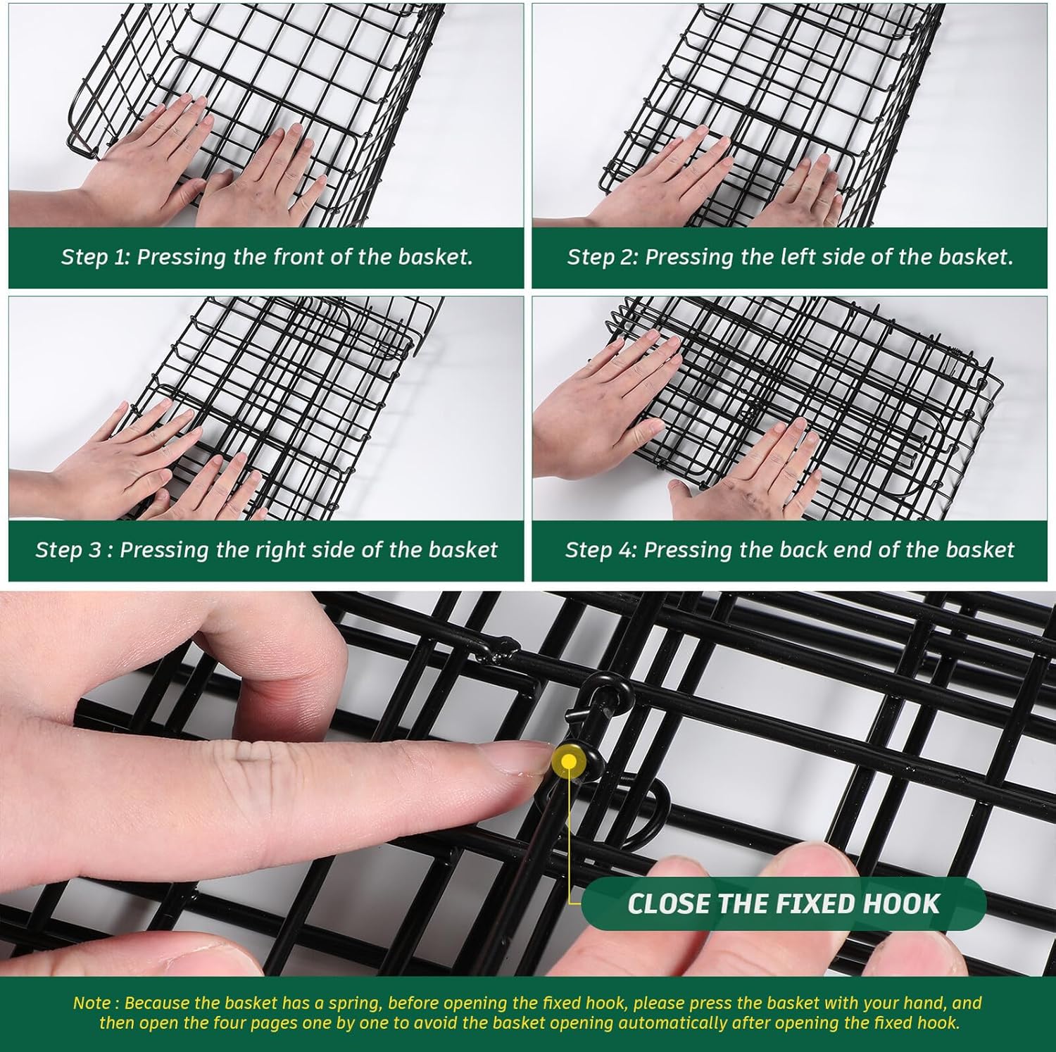 FRCOLOR Folding Rear Bike Basket Steel Thicken Storage Holder Multipurpose Bike Food Basket for Cycling Cargo Rack