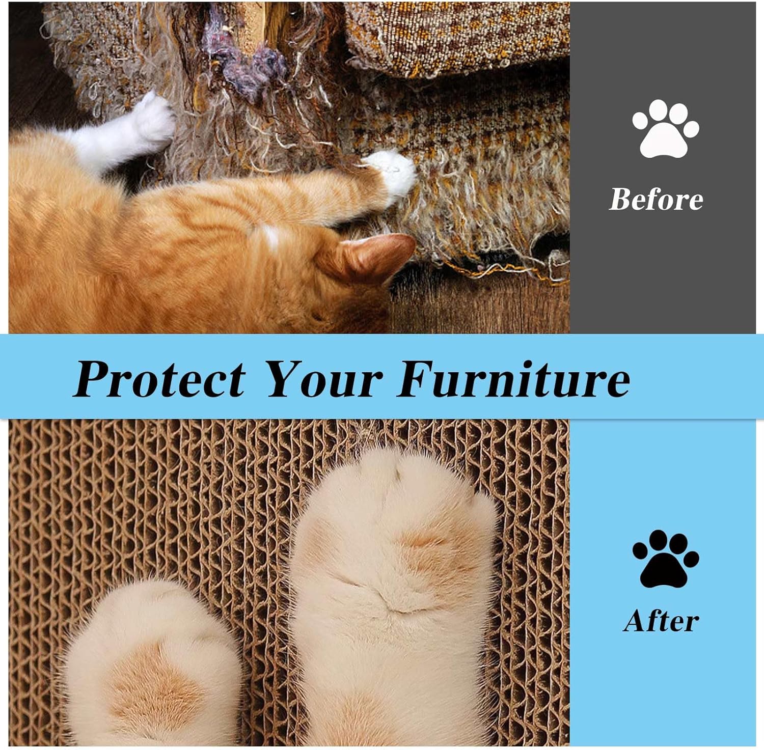 review cat Scratcher Cardboard with Box cat Scratch pad cat scratchers for Indoor Cats Suitable for Rest Play and Grind Claws