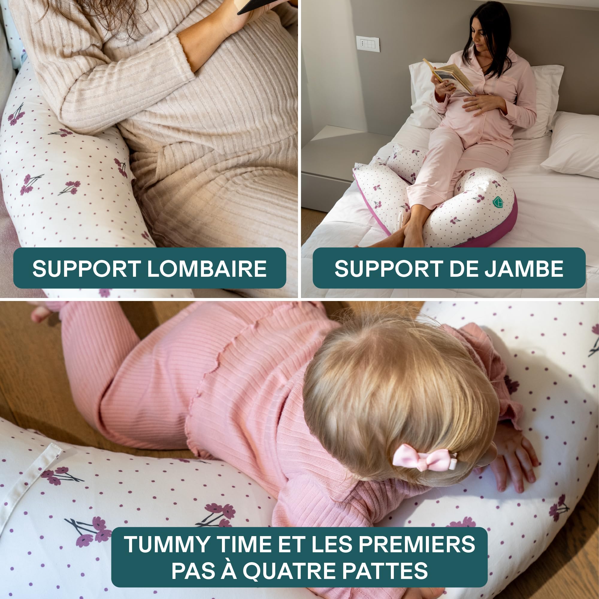 KOALA BABYCARE Coussin de Grossesse pour Dormir XXL - Coussin Allaitement Confortable Multifonctionnel - Housse Amovible 100% Coton