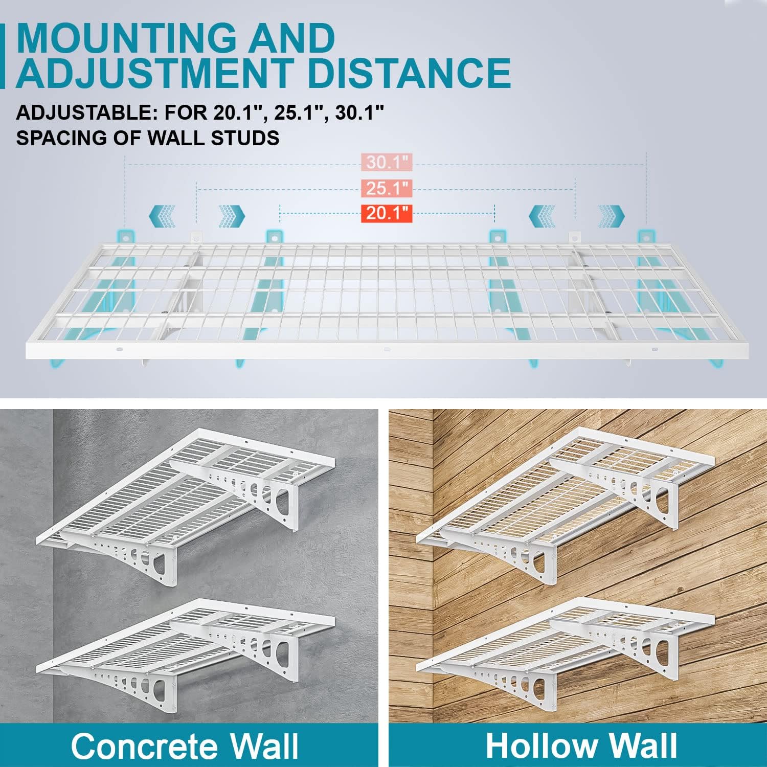 Garage Wall Shelving - 4 Pack, 1000 lb Capacity -5