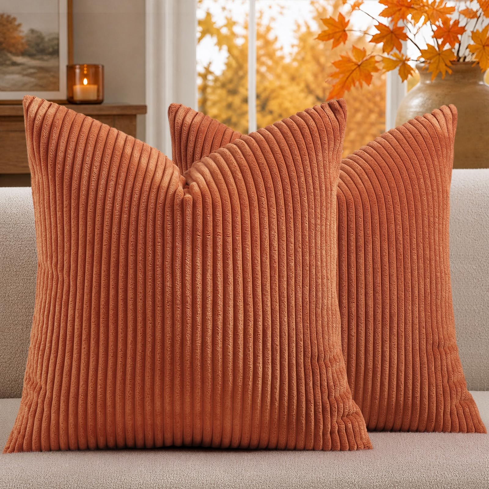 Fall Decorative Throw Pillow Covers 22x22 event rental