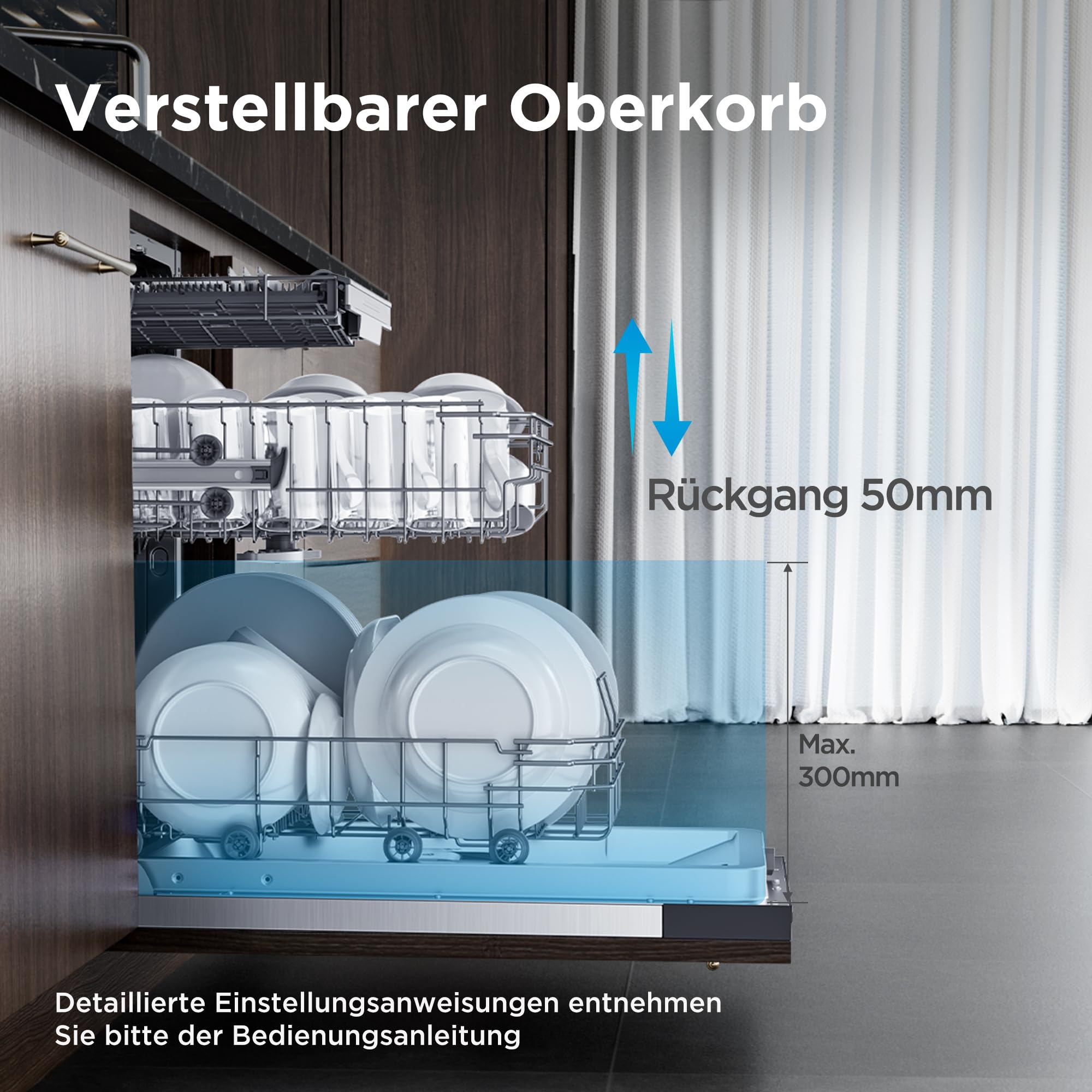 Midea Geschirrspüler 45 cm Vollintegrierbar 10 Maßgedecke B-Klasse Auto Open Ion Dishfresh HygieneCare+ 42dB Spülmaschine Home Connect
