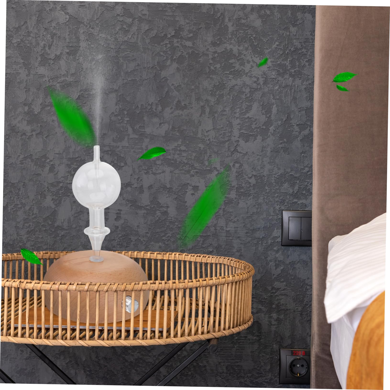 Aromatherapie Diffusor für Ätherische Öle, 1stück Glas mit Holzsockel