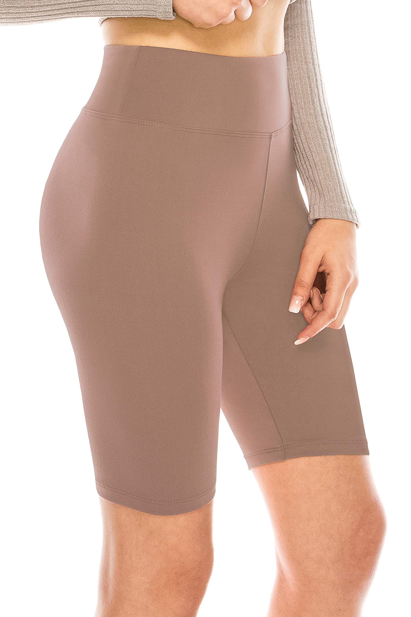 ALWAYS Women's High Waist Bike Shorts - Athletic Workout Tummy Control Stretch Running Yoga Pants