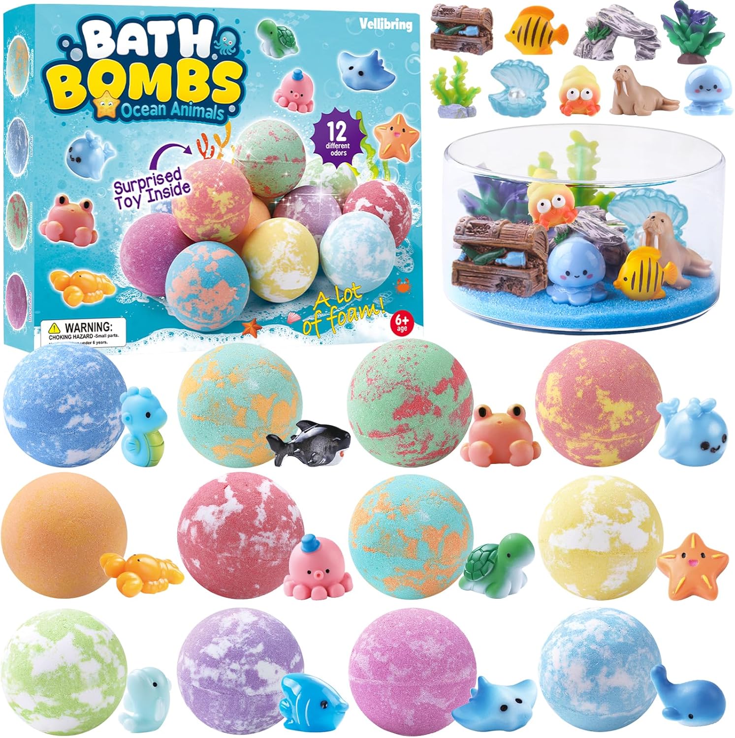 12Pack Ocean Animals Bath Bombs for Kids with Toys Surprised Inside, Organic Natural Bubble Bath Fizzy More Decorations for DIY Fish Tank Birthday Ideal Set for Girls Boys Toddlers 12Pack Ocean Animals Bath Bombs for Kids with Toys Surprised Inside, Organic Natural Bubble Bath Fizzy More Decorations for DIY Fish Tank Birthday Ideal Set for Girls Boys Toddlers