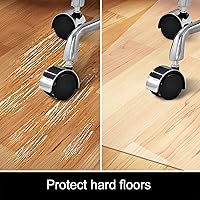 Vista 3 de Kuyal Tapete para silla para suelo de madera dura, 46 x 46 pulgadas, tapete rectangular para escritorio, tapete de protección duradero para sillas
