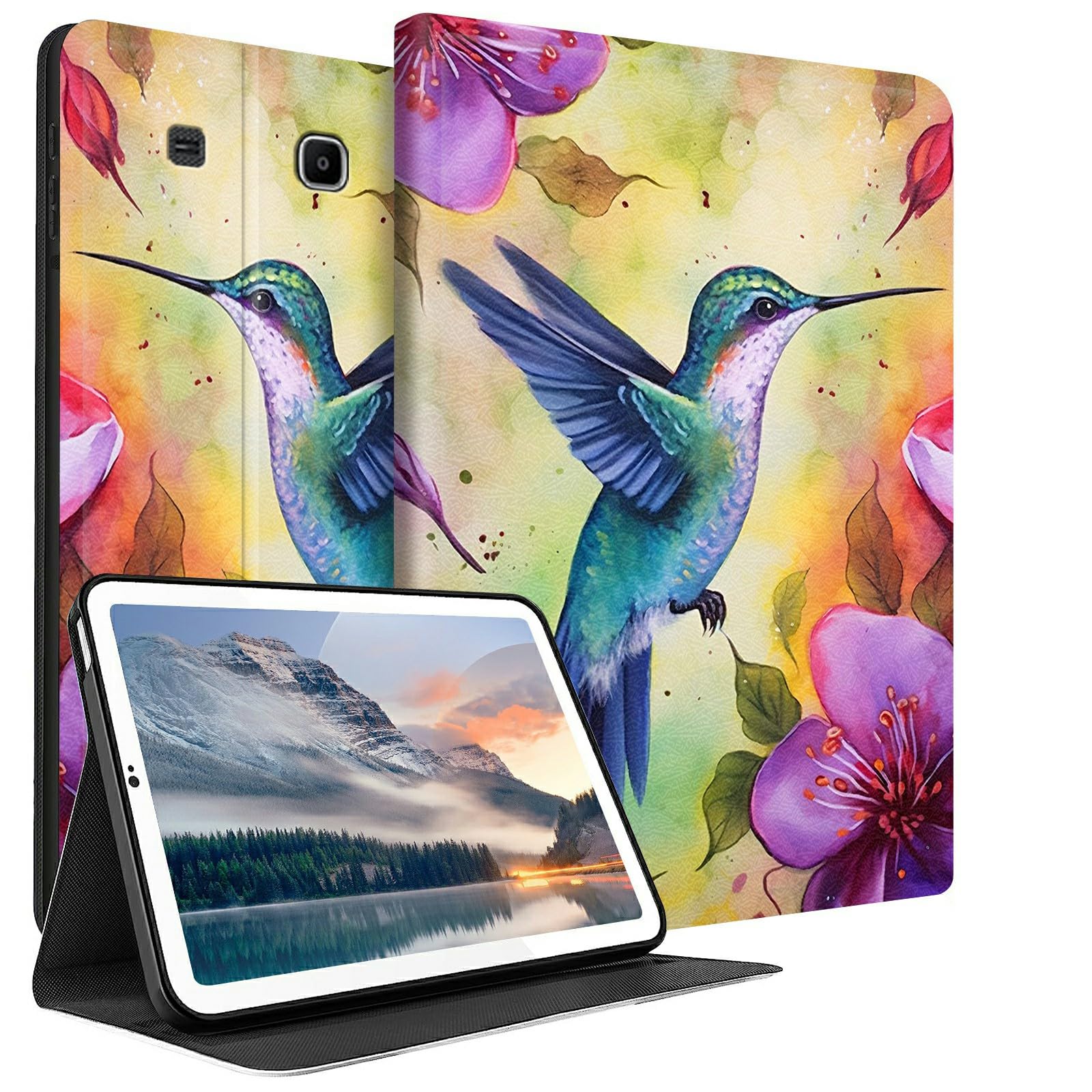 HEAKIERG for Samsung Galaxy Tab E 9.6" 2015 (SM-T560/T561/T565/T567) Tablet Case, PU Leather Stand Shell Multiple Viewing Angles Protective Cover for