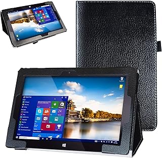 for Fusion5 FWIN232 Plus S1 Case,PU Leather Folio 2-Folding Stand Cover for Fusion5 FWIN232 PRO /FWIN232 Plus S1 10-inch Tablet(Not fit FWIN232 S2),Black