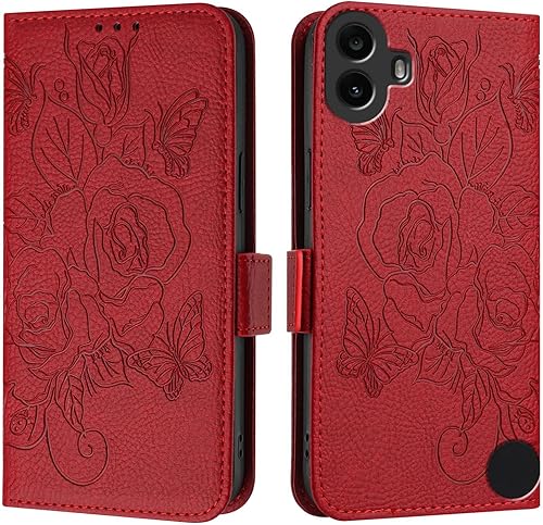 Miniatura 5 de for Nothing CMF Phone 1 - Funda para teléfono y protector de pantalla con bloqueo RFID, ranura para tarjetas, soporte en relieve para mujer, funda
