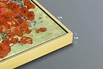 Wieco Art Framed Art Giclee Canvas Imprimés de Poppies Rouges et Daisies Canvas Imprimeries Mur Art de Van Gogh Peintures Reproduction abstraite Artwork for Wall Decor Golden Frame