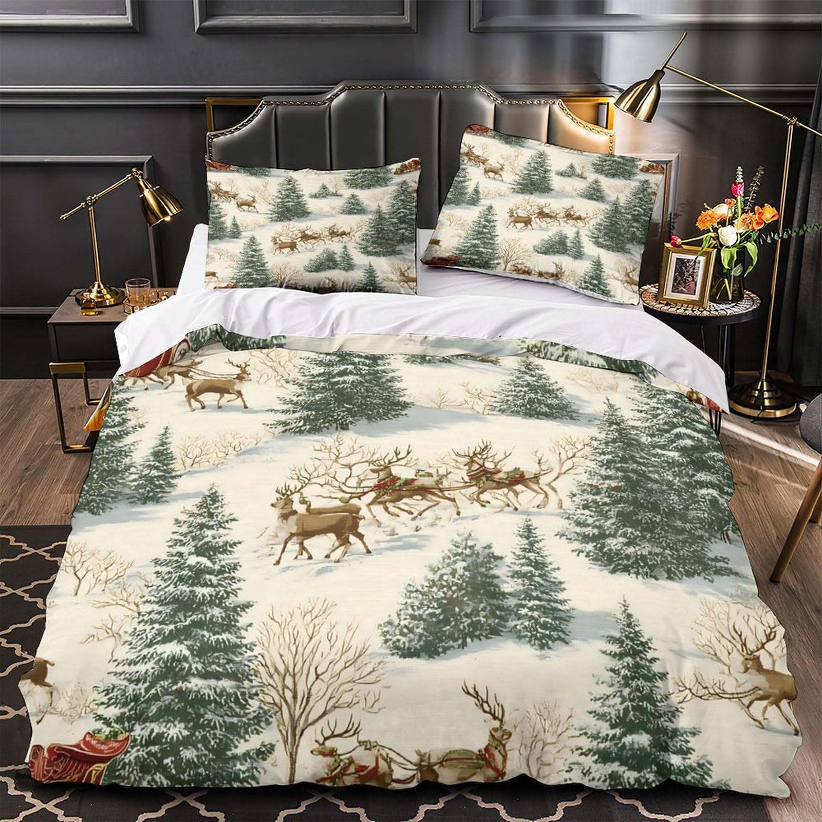 Housse de couette Noël 3D microfibre de qualité supérieure