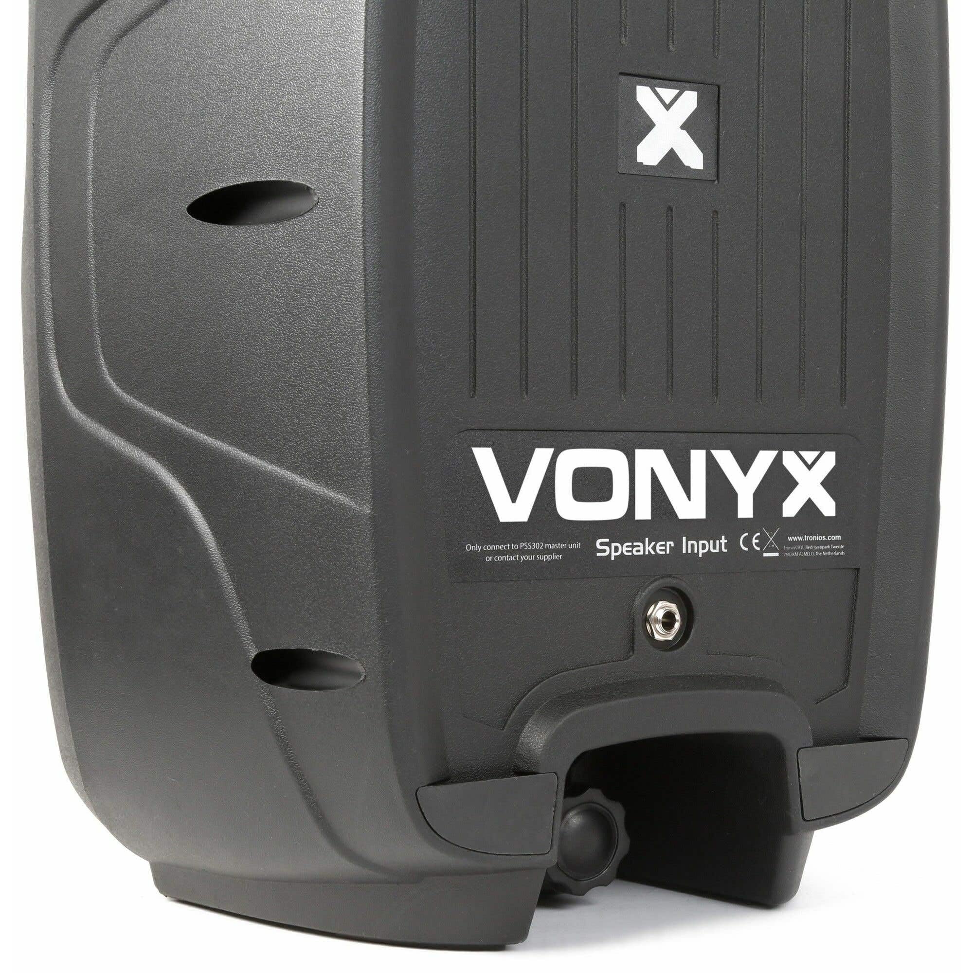 VONYX PSS302 Sono Portable 10" SD/USB/MP3/BT avec Pieds - Amplificateur Intégré - Mini Table de Mixage Intégrée - Puissance de 300 Watts - 8 Canaux - Technologie sans Fil Bluetooth