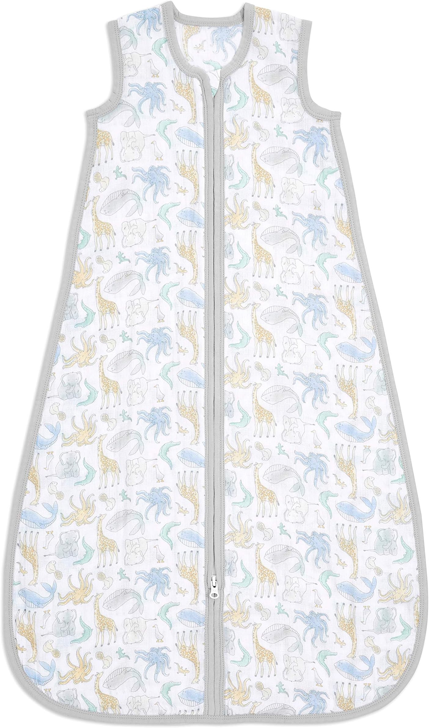 aden + anais Essentials Classic Sleeping Bag, 100% Cotton Muslin, Wearable Baby Blanket, Natural History - Species, Medium, 6-12 Months
