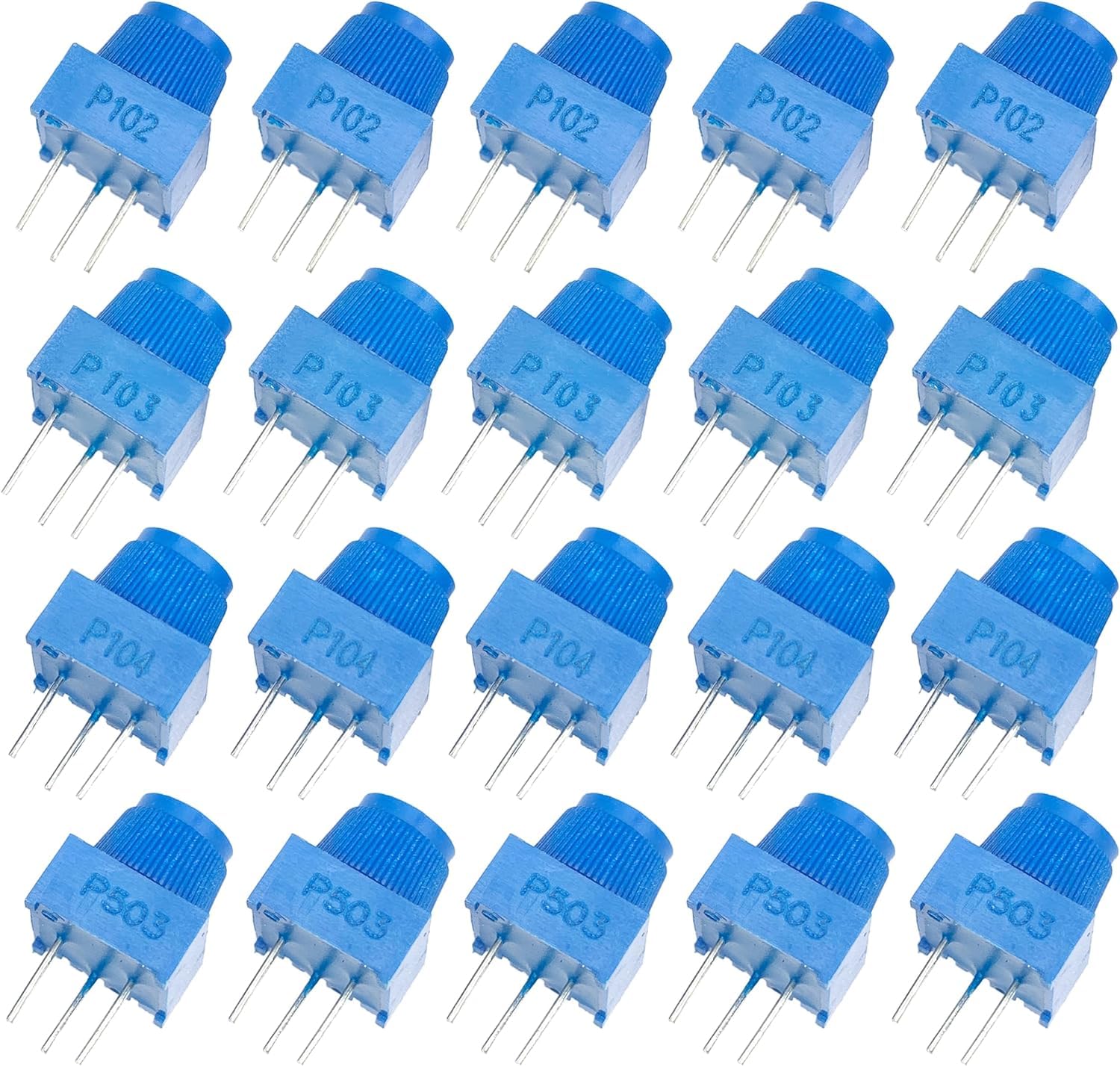 VISSQH 20x Trimmpotentiometer Set 3386P - 1K 10K 50K 100K Ohm Mit Knöpfen