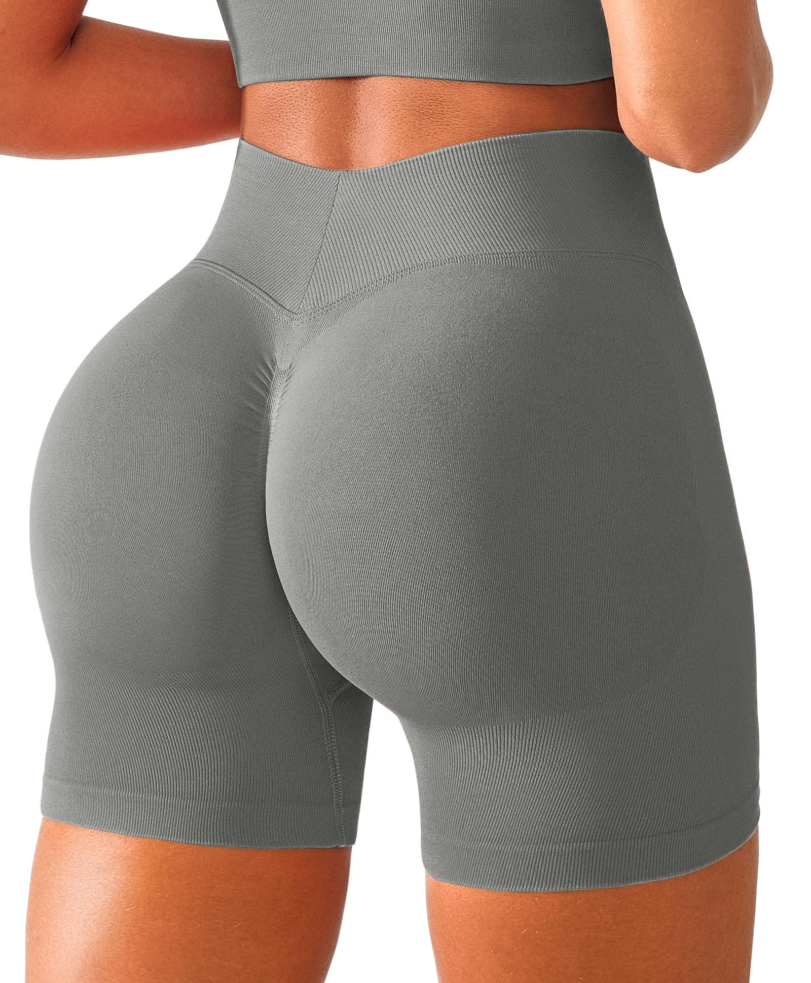 BRXL Scrunch Butt Lifting Shorts for Women V Back Seamless 5" High Waist Workout Gym Compression Spandex Impact Shorts