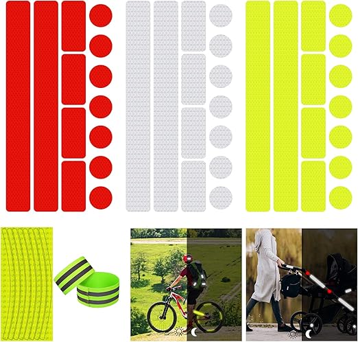 Set met 4 reflecterende strepen voor motorhelm - nieuwe vormen - Duitse kwaliteit - zwart