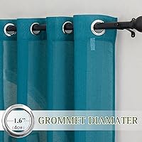 Vista 356 de NICETOWN Cortinas semitraslúcidas con textura de lino, con ojales, tratamiento de ventanas, cortinas verticales de lino con filtro de luz para sala