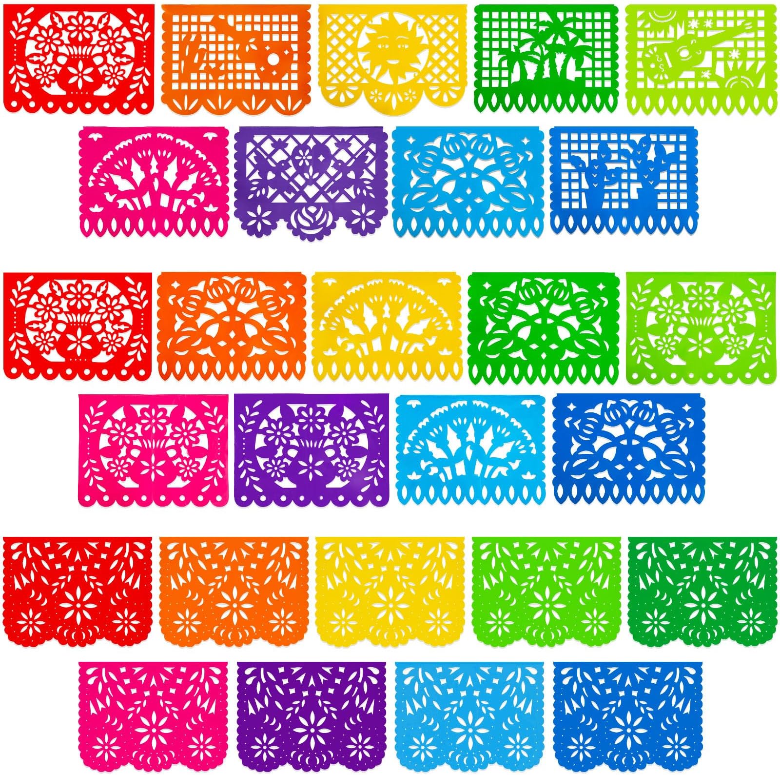 DomeStar 3 Packs 54 Ft Mexican Cinco De Mayo Party Decoration, Fiesta Party Decoration Mexican Banner Papel Picado Banner Dia De Los Muertos Day of the Dead Hanging Decor Home Supplies