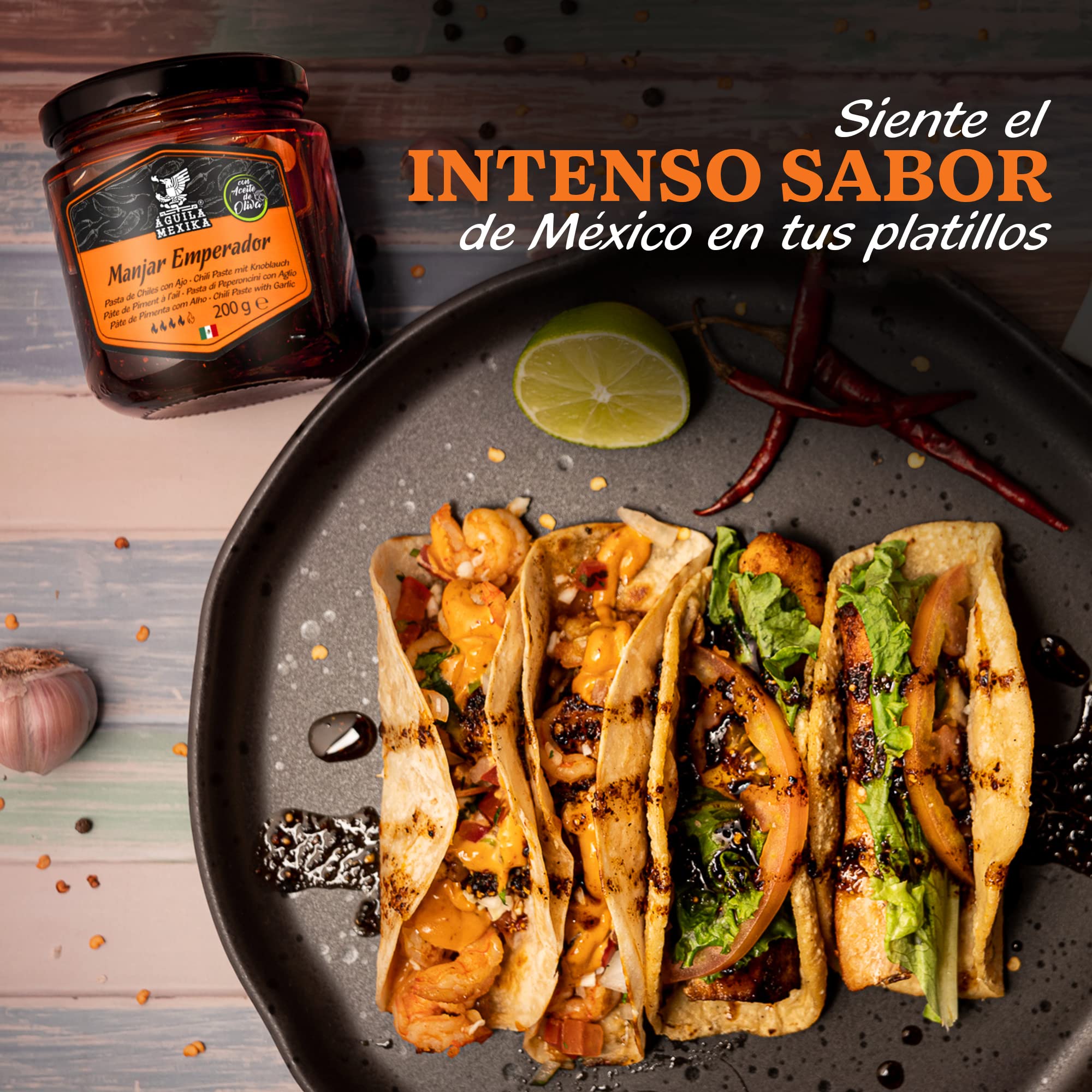 ÁGUILA MEXIKA 3-Pack Escencial Set de salsas picantes gourmet mexicanas ingredientes naturales
