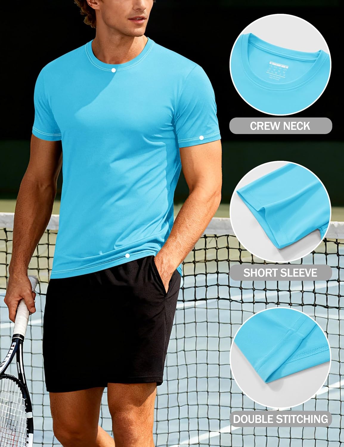 KEFITEVD Men's Short Sleeve UPF 50+ Sun Protection Shirts Quick Dry Rashguard Swim Shirt SPF Workout Fishing Athletic T-Shirt - Image 5