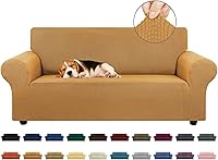 Vista 49 de KEKUOU - Funda elástica para sofá de 3 plazas (de 79 a 94 pulgadas), protector de muebles de 3 asientos con parte inferior elástica para niños