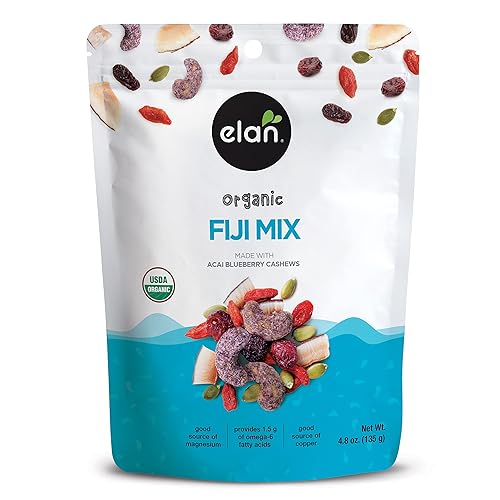 Elan Fiji Mix - Snack orgánico mezcla de rastro 48 onzas arándanos bayas de Goji anacardos de arándanos Açai chips de coco semillas de calabaza Elan Fiji Mix - Snack orgánico mezcla de rastro 48 onzas arándanos bayas de Goji anacardos de arándanos Açai chips de coco semillas de calabaza