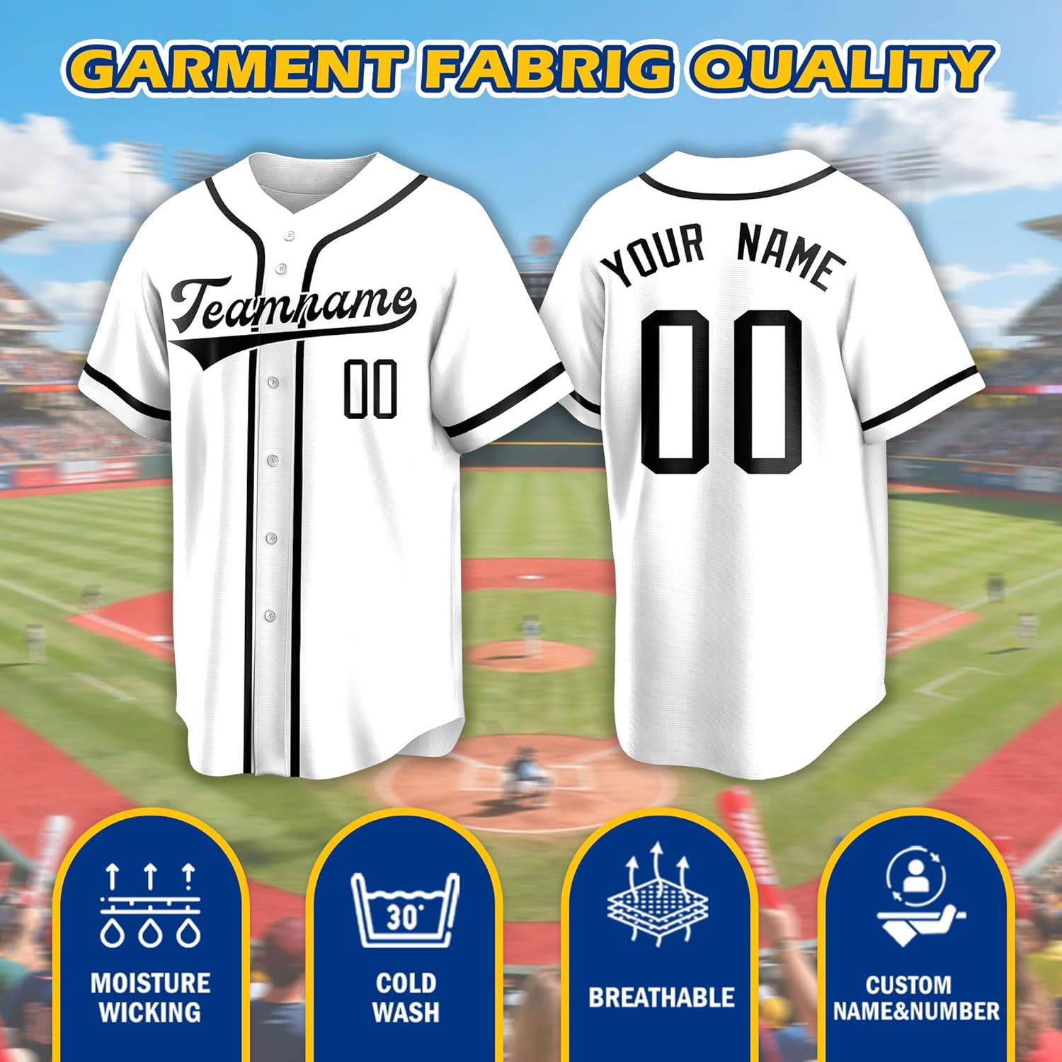 Custom Baseball Jersey Personalized Sports Shirt Customize Stitched Print Team Uniform - Image 2