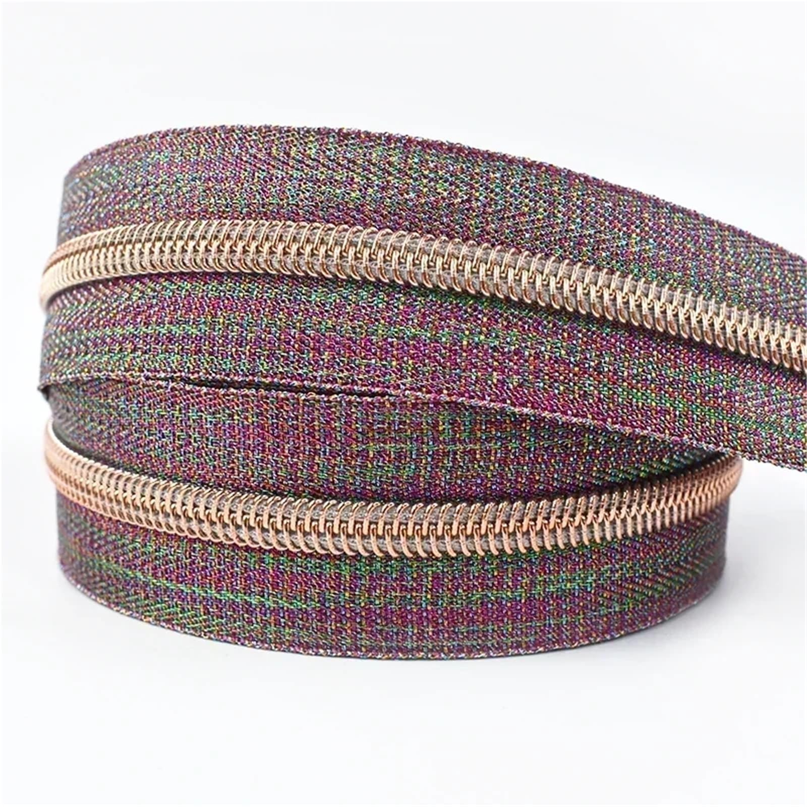 Two Way Separating Zipper, 1m No5 Multicolor Nylon Coil Two Way Zipper Tape Slider for Bag Clothing Repair Sewing(A)