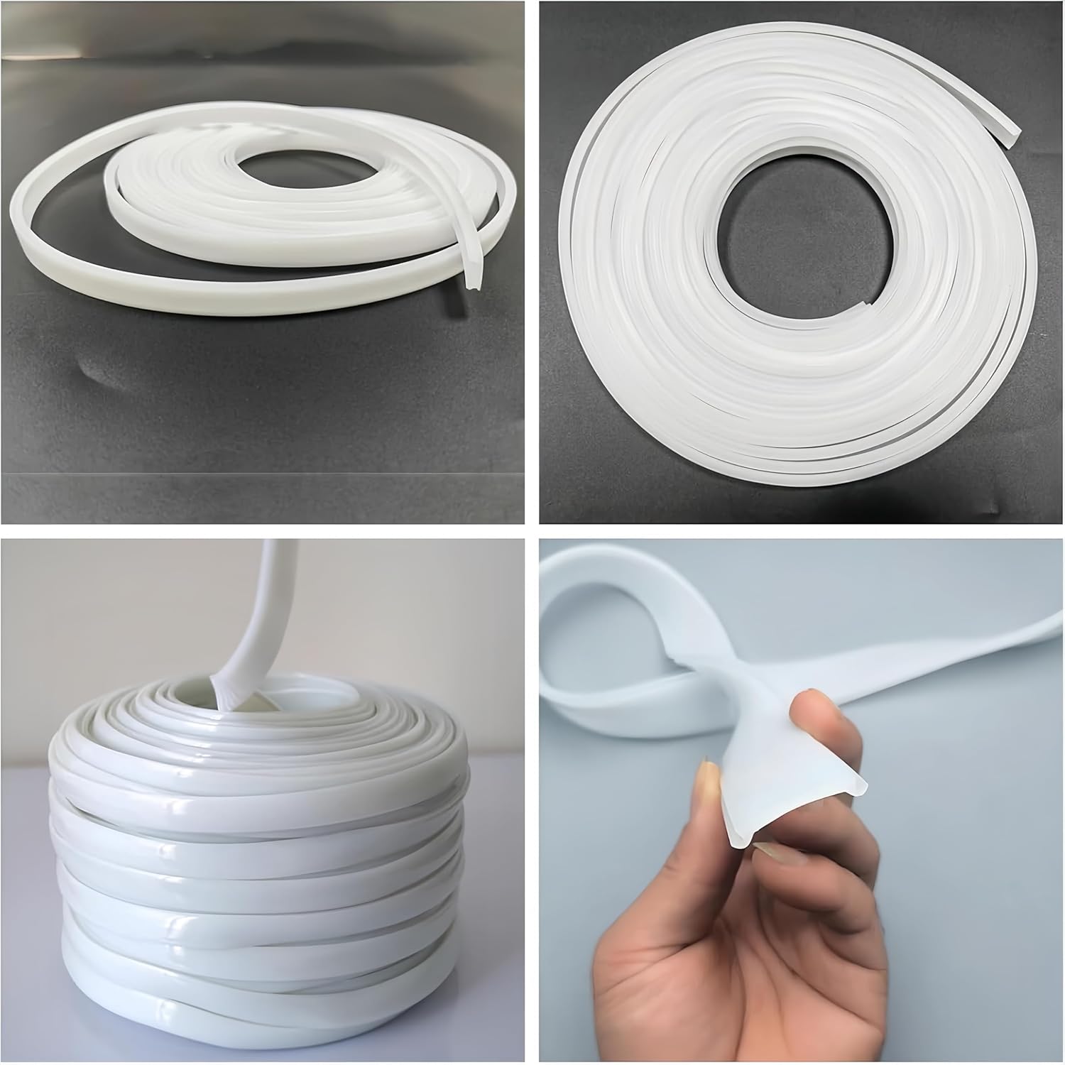 16.4Ft/5M Silicone LED Cover, Alumium Profile Silicone Channel Diffuser Flexible PC Lampshade Line for Strip Lights, Ceiling Lamp, Under Cabinet Cover Replaceable Installation (16mm)
