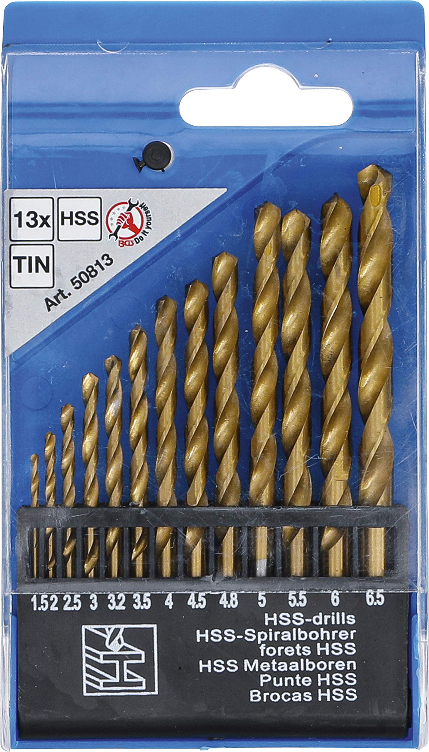 Produktbild von HSS-Sechskantbohrer-Set, 1,5-6,5 Mm, Titanbeschichtet, Schnellwechsel