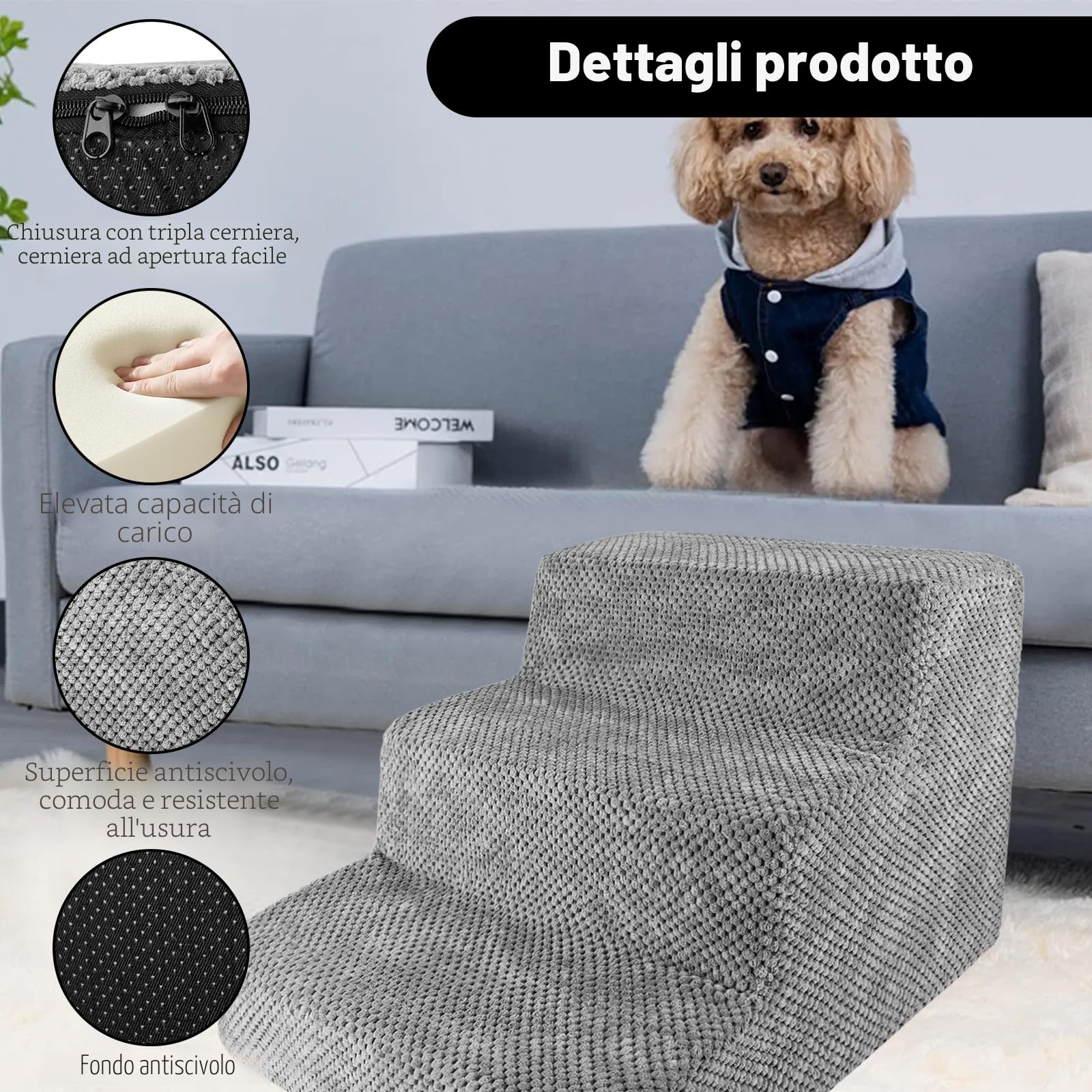 Scaletta Per Cani Rampa Per Cani,Scala Per Scaletta Per Di Piccola Taglia Scala Per Letto Gradini Per Cane Letto Scalini Per Salire Sul