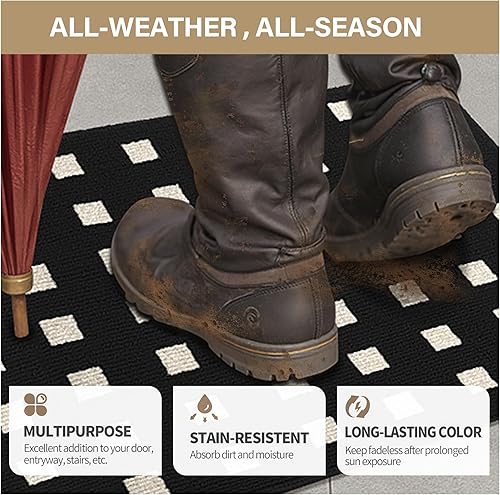 Miniatura 262 de GRANNY SAYS Felpudo para interiores, 32 x 48 pulgadas, antideslizante, tapete grande para puerta, tapete de bienvenida para exteriores, lavable