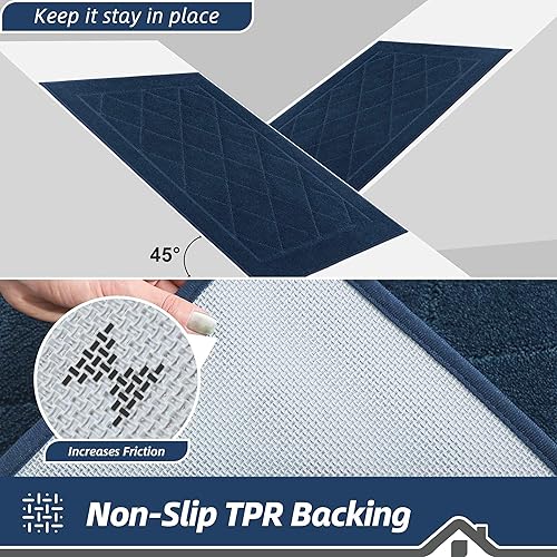 Miniatura 5 de BEQHAUSE Tapete para puerta de 20 x 32 pulgadas, tapete antideslizante para puerta, lavable, tapete para puerta de perro, resistente a las manchas y