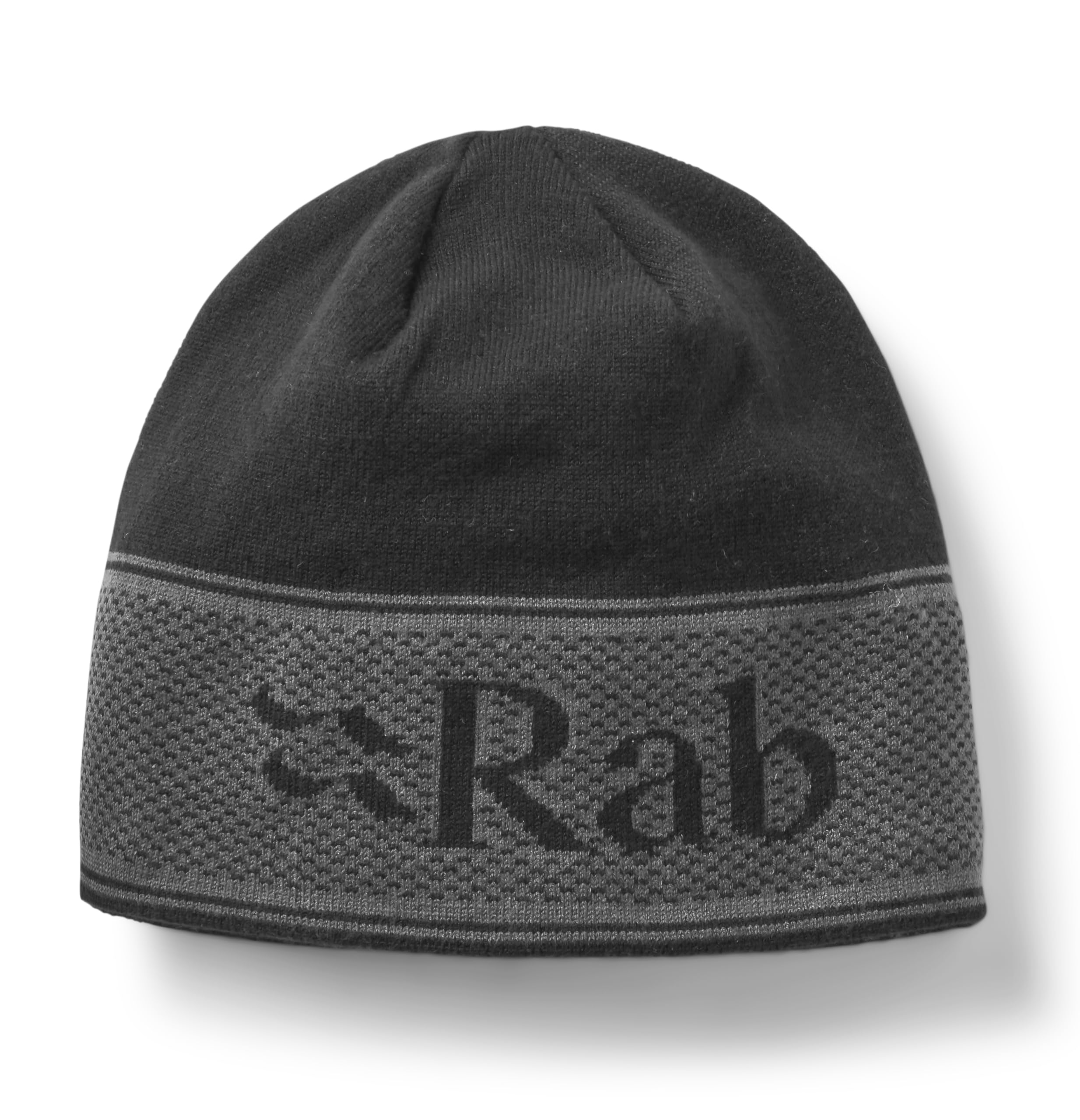 Rab Unisex Black/Graphene Logo Band Beanie - Lightweight Warm Skull Cap For Hiking, Climbing, & Skiing - One Size