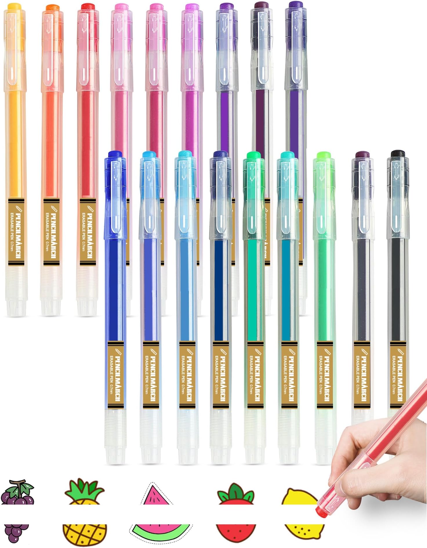 Ezigoo 12Pcs Erasable Pens Black, Eraser Pen Rub Out Pens 0.7mm