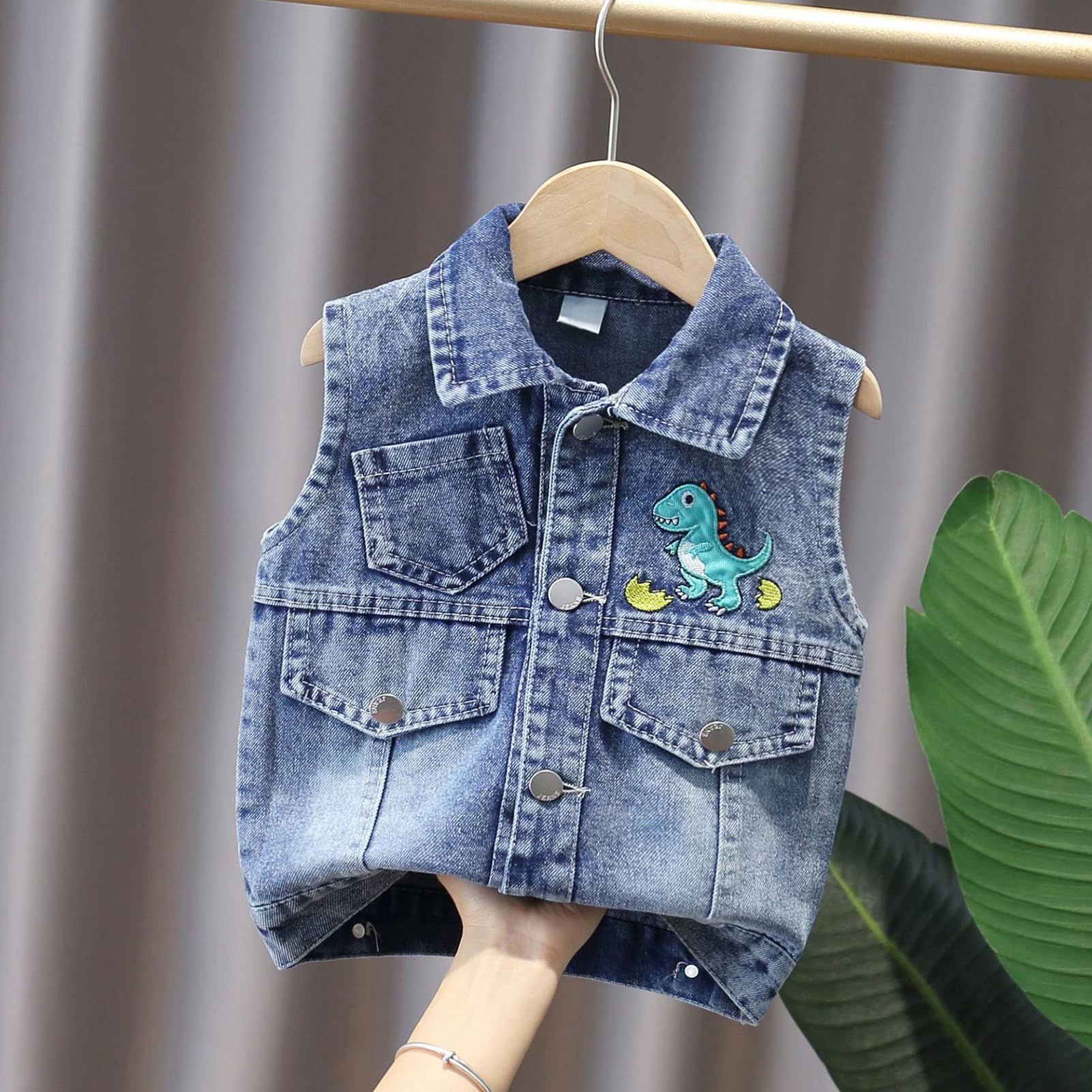 Chaleco para niños Chaleco vaquero chaleco vaquero de algodón de dibujos animados chaqueta sin mangas chaleco sin mangas para primavera y otoño
