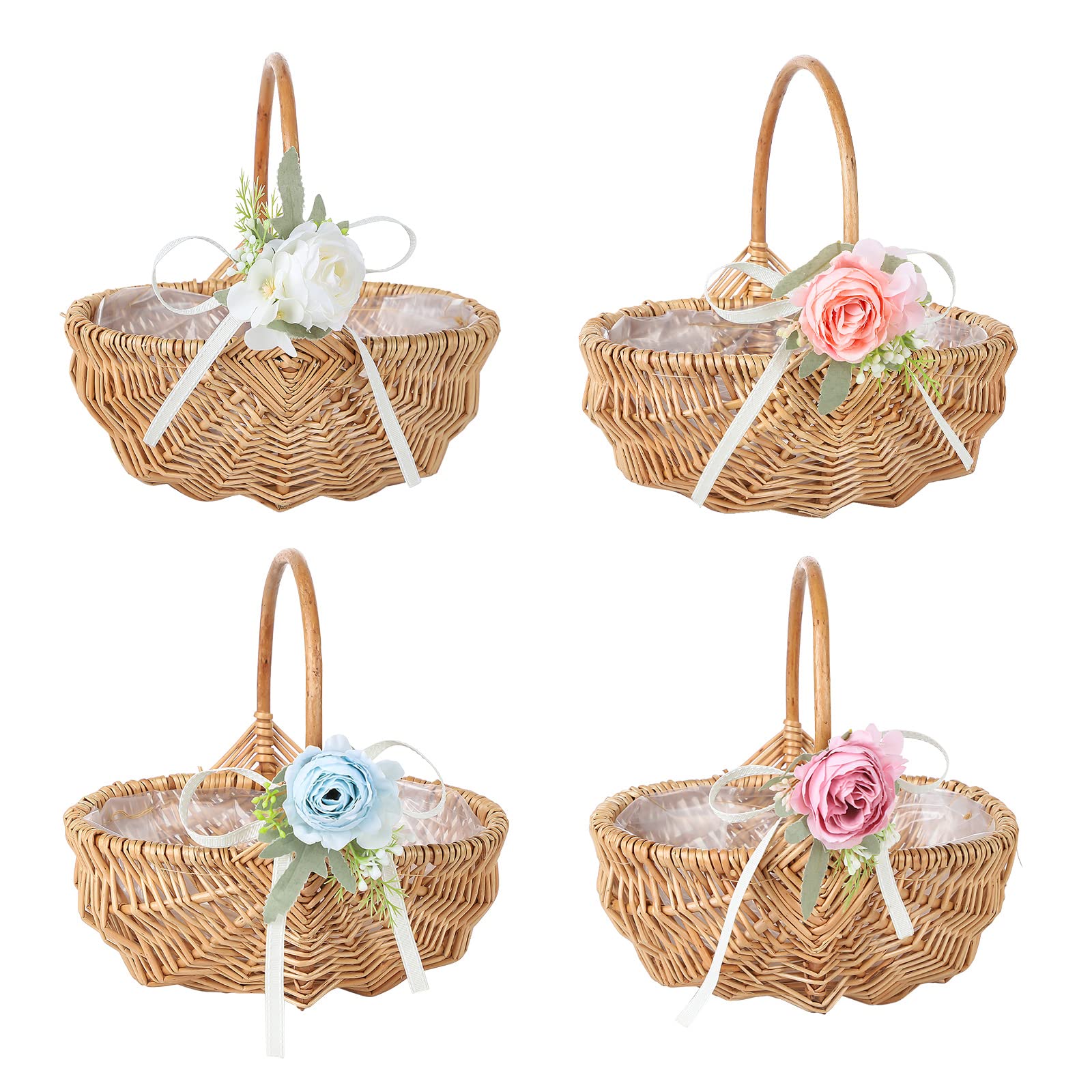 Amazon.com: RXMORI Willow Flower Girl Basket,Flowers Bouquet Silk