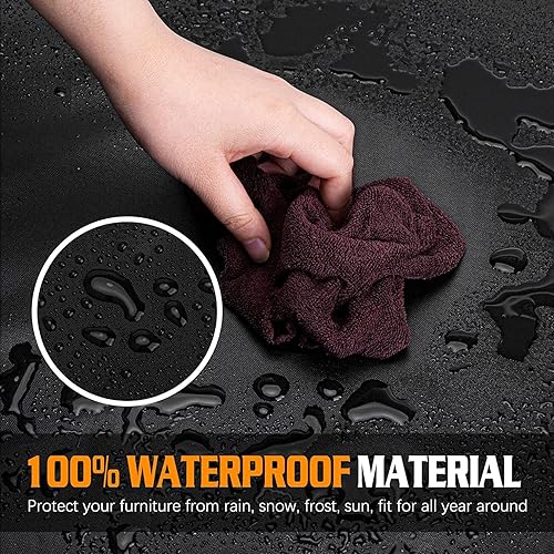 Miniatura 5 de smdodddy - Fundas para muebles de patio, impermeables, rectangulares, para muebles de patio, 83 pulgadas de largo x 51 pulgadas de ancho x 29